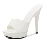 Niulatu Color Woman Wedding Shoes Sandals Nightclub Sexy High Heels 13cm Slides Slippers Heels Waterproof Sandal Summer Pumps DJSE