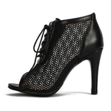 Niulatu Women's Sandals Summer Comfort High Quality Air mesh Peep Toe Shoes Fashion Sexy High Heels Dancing Shoes Plus Size 47 DJSE