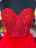 Niulatu Sweetheart Tiered Long Tulle Prom HZ1007