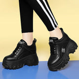 Niulatu Shoes Lace-up Fashion Sneakers Platform Snow Boots Autumn Women Boots PU Leather Women's Shoes Zapatos De Mujer DJSE