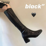 Niulatu Long Boots Woman Knee High Booties Ladies Shoes Platform Thick Heel PU Leather Soft Zipper Woman Fashion Winter 2025 DJSE