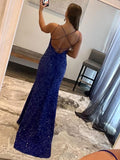 Niulatu Spaghetti Straps Long Sequins Prom HZ1007