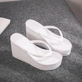 Niulatu Shoes Lady House Slippers Platform Slides Low on A Wedge Rubber Flip Flops Summer New Clogs Woman Candy Colors DJSE