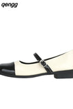 Niulatu Women Flat Shoes Square Toe Retro Mary Janes Loafers Female Belt Buckle Casual Autumn Fashion Lady Chaussure Femme DJSE