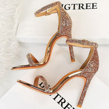 Niulatu Shoes Sexy High Heels Women Pumps Sparkle Sequins Stiletto Heels 10 Cm Party Shoes Women Heels Summer Women Sandals New DJSE