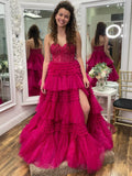 Niulatu Sweetheart Tiered Long Tulle Prom HZ1007