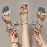 Niulatu Women Shoe Sandals Designer Flower Embroider Casual Slipper Luxury High Heel Pumps DJSE