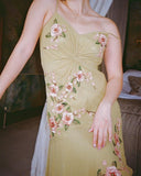 Niulatu A Line Spaghetti Strap Exquisite Beaded Chiffon Prom Dress Wedding Guest Dress HZ0113