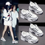 Niulatu Women Sneakers White Black Designer Shoes Woman Autumn Winter Chunky Sneakers Fashion Light Dad Shoes Ladies Platform Footwear DJSE