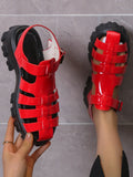 Niulatu New brand Fashion Shoes Women Thick Heel Platform PU Leather Sandals For Woman 2025 Outdoor Ins Casual Footwear heels DJSE