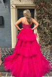Niulatu Sweetheart Tiered Long Tulle Prom HZ1007