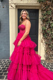Niulatu Sweetheart Tiered Long Tulle Prom HZ1007