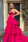 Niulatu Sweetheart Tiered Long Tulle Prom HZ1007