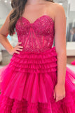Niulatu Sweetheart Tiered Long Tulle Prom HZ1007