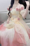 Vintage Ball Gown Off The Shoulder Short Sleeves 16th Blue Birthday Dresses Lolita Dress Birthday Outfits HZ1214