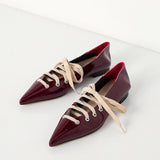 Niulatu New Spring Summer Pointed Toe Low Heels Shoes Woman Cross Strap Lace Up Gladiator Pumps Black Office Shoes DJSE