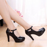 Niulatu Quality Women's Genuine Leather Shoes Platform 2025 Mary Jane Block High Heels Pumps Office Work Mom Shoe Dance DJSE