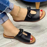 Niulatu Women Sandals Shoes Open Toe Vintage Summer Beach Shoes Women Casual Slipper Women Cute Butterfly-Knot Zapatillas Muje DJSE