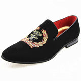 Niulatu Men's Suede Leather Loafers Mens Casual Embroidery Moccasins Oxfords Shoes Man Party Driving Flats EUR Sizes DJSE