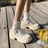 Niulatu Women Shoes Womens Platform Heels Mary Janes Shoes High Heels Leather Shoes Round Toe Patent Leather Gothic Lolita Thick 927 DJSE