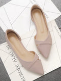 Niulatu Women Flat Shoes Pink Black Solid Color Suede Pointed Toe Office Ladies Flat Heels Zapatos Para Mujer DJSE