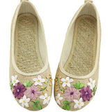 Niulatu Women's Flats Flower Slip on Cotton Fabric Linen Comfortable Old Peking Ballerina 2025 Shoes Sapato Feminino DJSE
