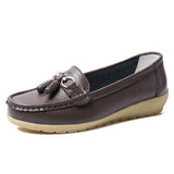 Niulatu Woman Flat Female Moccasins Tassel Loafers Ladies Wedges Women Solid Comfort Mom Shoes Women's Footwear Plus Size 44 DJSE
