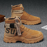 Niulatu Winter Men's Booties Fashion Personality British Style Mens Canvas Shoes Warm Comfort High-Top Tooling Male Tide Boots DJSE