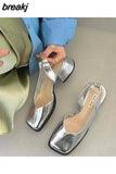 Niulatu Elegant Women Sandals Fashion Ladies Elastic Band Flat Heel Mule Shallow Slingback Party Dress Shoes Sandalias Mujer DJSE