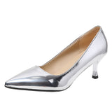 Niulatu Women 2025 6.5cm Heels Women Pumps Shoes Pointed Toe Bling Gold PU Sexy Wedding Party Office Shoes Woman Big Size 44 DJSE