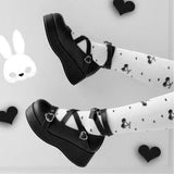 Niulatu Brand Sweet Lovely Buckles Lolita Mary Janes Cosplay Black Gothic Pink Platform Med Heels Shoes Women Pumps Big Size 43 924 DJSE