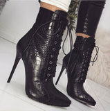 Niulatu Ankle Boots For Women High heels Fashion Pointed toe Ladies Sexy shoes 2025 New Lace-Up Bootswf76 DJSE