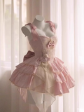 Niulatu Ball Gown Straps Sleeveless Short Pink Birthday Dresses Birthday Outfits SD465