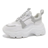 Niulatu Women Shoes 2025 Fashion Plue Size White Platform Sneakers Lace-up Casual Sport Shoes Woman Vulcanize Shoes Zapatillas Mujer DJSE