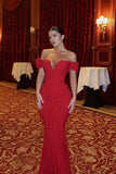 Niulatu Sexy Mermaid Off the SHoulder Satin Long Prom Dress Wedding Guest Dress HZ0113