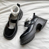 Niulatu Platform Heels Mary Jane Shoes Simple Lolita Shoes Black Platform Shoes Student College Sweet Medium Heel Women's white DJSE
