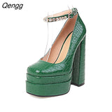 Niulatu Strap Super Thick High Heels Platforms Pumps For Women Casual Spring Summer Shallow Party Chunky Shoes Ladies DJSE