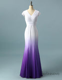 Niulatu neck Ombre Formal Prom Dress, A Line Wedding Party Gown HZ0113