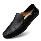 Niulatu Mens Shoes Casual Luxury Brand Summer Men Loafers Genuine Leather Moccasins Light Breathable Slip on Boat Shoes JKPUDUN DJSE
