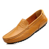 Niulatu Men Casual Shoes Luxury Brand Genuine Leather Mens Loafers Moccasins Soft Breathable Slip on Boat Shoes Plus Size DJSE