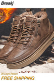 Niulatu Men's Boots Winter Cotton Shoes High-top Fashion Casual Shoes Trend Boots Flat Shoes Korean Version Tooling Shoes Student DJSE
