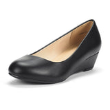 Niulatu Women's Debbie Mid Wedge Heel Pump Shoes Wedges Pumps Office Lady Solid Shoes for Daily Women Height Increasing DJSE