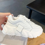Niulatu New White Sneakers Women Fashion Comfortable Platform Vulcanize Shoes Lace Up Flats Casual Ladies Footwear Summer Basket DJSE
