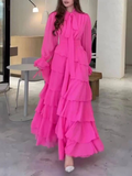 Niulatu Chiffon Layered Spliced Ruffles Prom Dress Evening Dress HZ1007