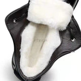 Niulatu Men's Brogue Boots New Cow Leather Men's Shoes Fashion Motorcycle Boots Comfortable Ankle Boots Casual Shoes DJSE