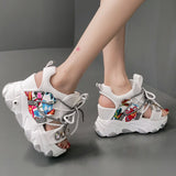 Niulatu New Lady Platform Chunky Sandals Lace Up Buckle Punk Cool Women's Sandals Open Toe Casual Summer Sports Shoes DJSE