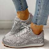 Niulatu Women's Sneakers Flat Vulcanized Shoes Woman Lace up Bling Ladies Platform Female Casual Fashion Spring Women Footwear DJSE