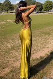 Niulatu Backless Evening Dress Spaghetti Straps Prom Dress HZ1007