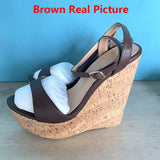 Niulatu Brand New Woman Shoes Fashion Platform Wedge Shoes Super High Heel Sandals Custom Big Size 43 Women Shoes DJSE