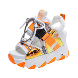 Niulatu 2025 Platform Gladiator Sandals Lace Up White Sandals Women High Heels Wedges Casual Sports Shoes Woman Spring Summer DJSE
